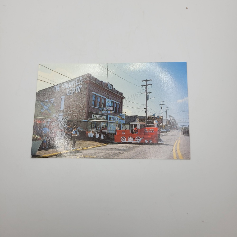 Soo Locks Tour Train Sault Ste. Marie Michigan Haunted Depot Postcard